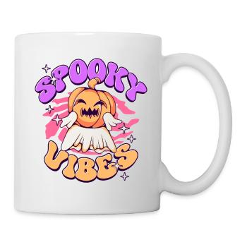 Gruselige Stimmung Halloween Geist Kürbis - Tasse - Weiß - Rechts