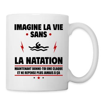 Imagine la vie sans la natation, fête des pères - Mug blanc - blanc - Droite