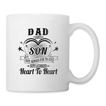 Dad and son heart to heart - Mug - white - Right