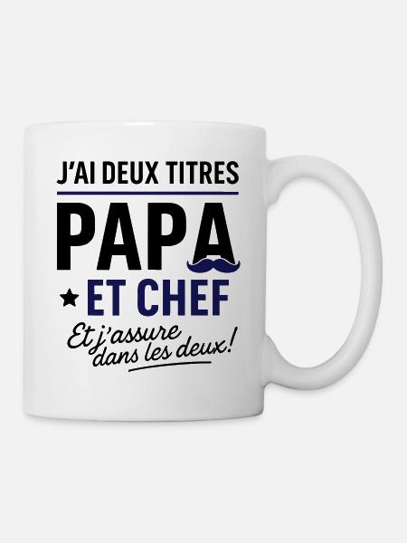 Papa et Chef Fête des Pères - Mug blanc - blanc