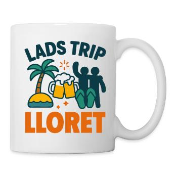 Lads Trip Lloret Partyshirt - Tasse - Weiß - Rechts