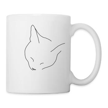 Minimalist cat portrait. Vanessa Keen. - Mug - white - Right