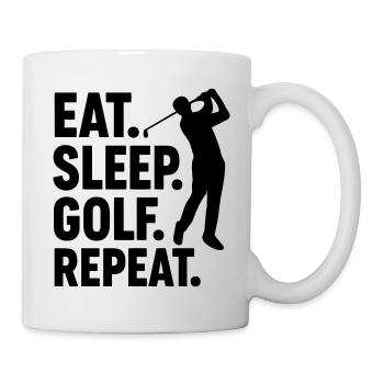Golfspieler Essen schlafen Golf spielen - Tasse - Weiß - Rechts