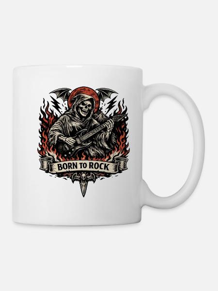 Born to Rock Grim Reaper - Mug - white