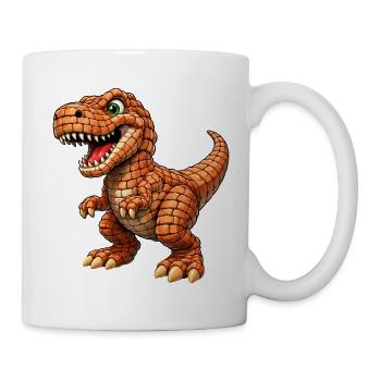 T-Rex mit orange Schuppen - Tasse - Weiß - Rechts