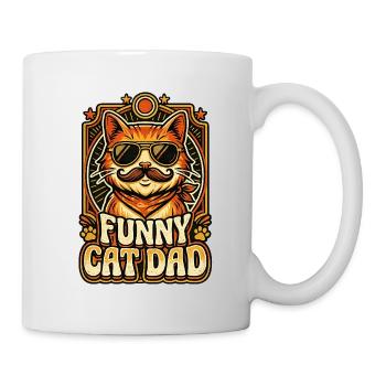 Funny Cat Dad Retro Vintage Style - Mug - white - Right