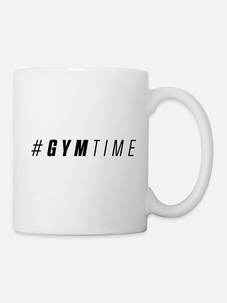 gym zeit motivation fitness - Tasse - Weiß