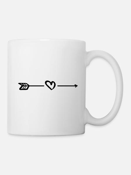 Cœur de la flèche - Mug blanc - blanc