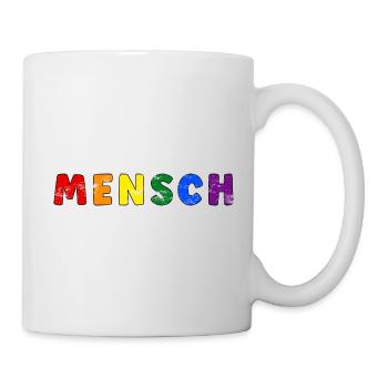 Mensch - grunge PRIDE Regenbogenfarben LGBTQ+ - Tasse - Weiß - Rechts