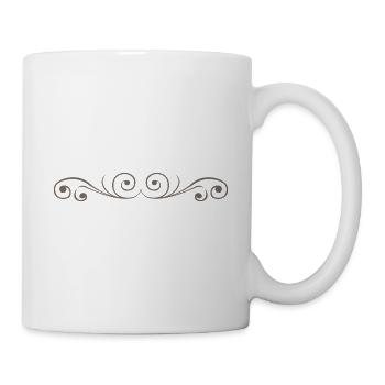 Linie Geschwungen Selbst Gestalten Geschenk - Tasse - Weiß - Rechts