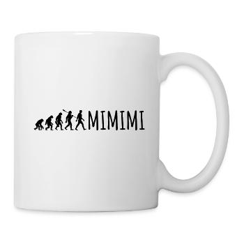 Ich höre immer nur Mimimi - Evolution Spruch - Tasse - Weiß - Rechts