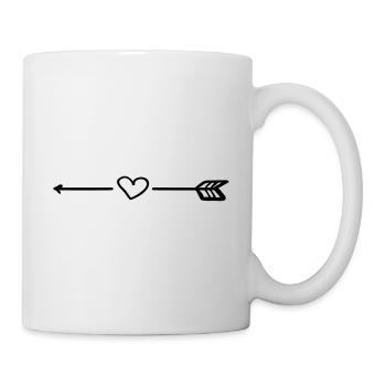 Herz Pfeil - Tasse - Weiß - Rechts