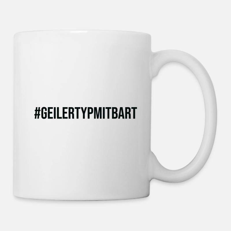 Geiler Typ Mit Bart Bartträger Vollbart lustig - Tasse - Weiß
