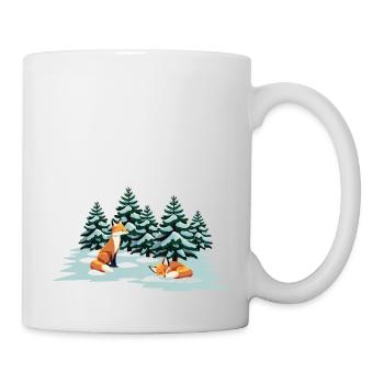 Füchse im Wald - Tasse - Weiß - Rechts