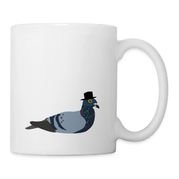 Dove with hat - Mug - white - Right