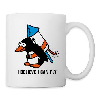 rocket_pinguin_white_b_3c - Mug - white - Right