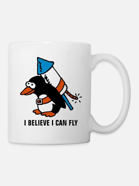 rocket_pinguin_white_b_3c - Mug - white