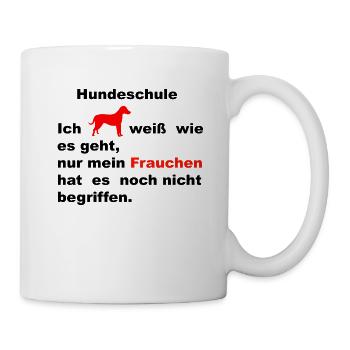 Hund mit Frauchen in der Hundeschule - Tasse - Weiß - Rechts