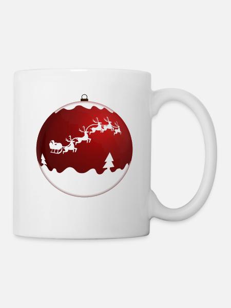 Boule de Noël rouge / Bébé de Noël - Mug blanc - blanc