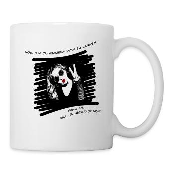 Überrasche dich - Tasse - Weiß - Rechts