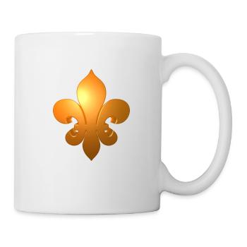 Fleur de Lys lily symbol gold - Mug blanc - blanc - Droite