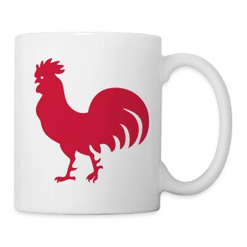 03 Schicker Hahn Chic cock Gockel Kampfhahn 1c - Tasse - Weiß - Rechts
