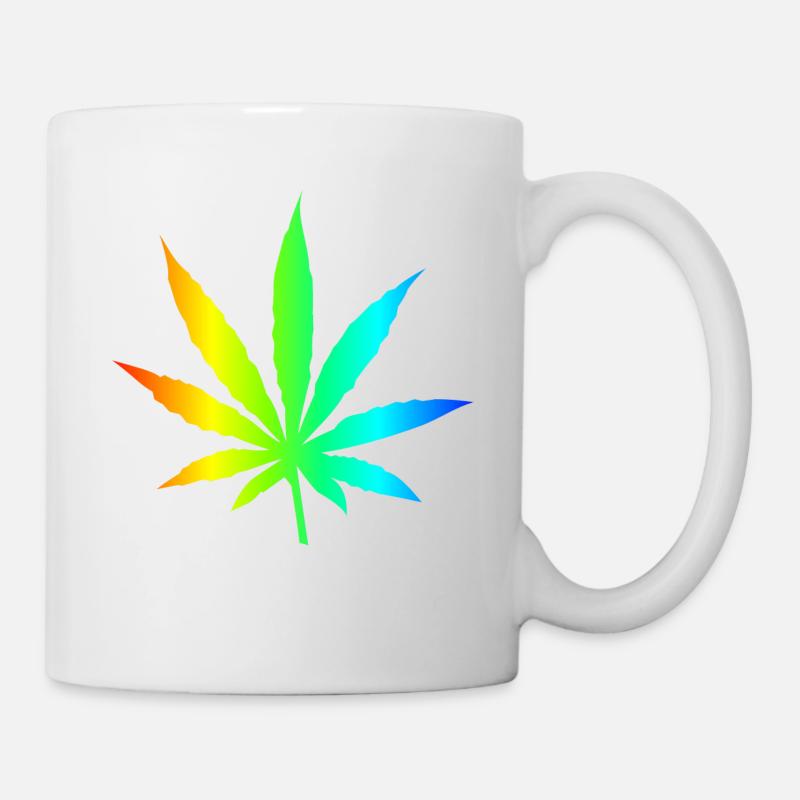 Marijuana Leaf Rainbow - Mug - white