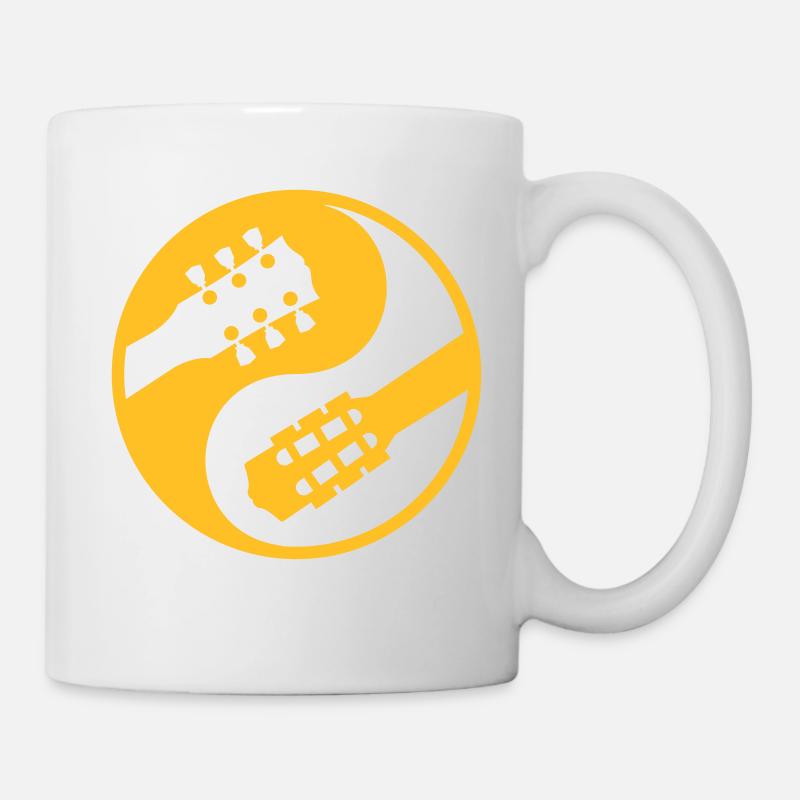 guitare classique vs electrique yinyang - Mug blanc - blanc