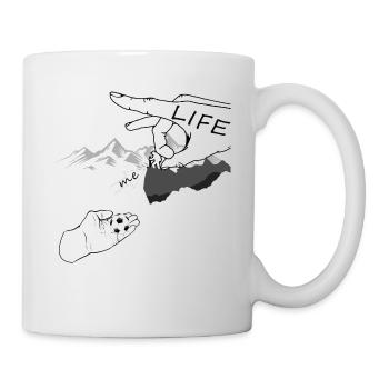 Football main en direct croire football dieu cadeau - Mug blanc - blanc - Droite