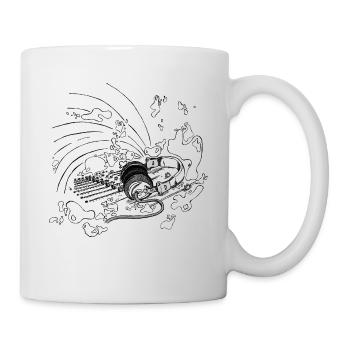 Casque d'écoute et console DJ [blanc] - Mug blanc - blanc - Droite