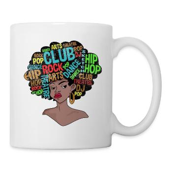 Afro Retro Disco 70s Shirt - Tasse - Weiß - Rechts