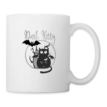 Dark Kitty... black gothic cat with bat - Mug - white - Right