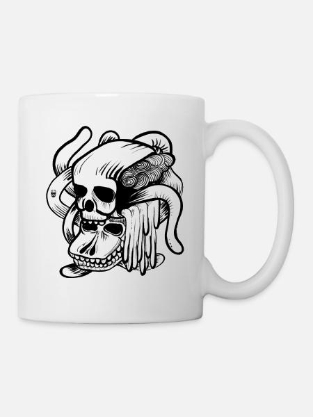 Gribouillis de crâne - Mug blanc - blanc