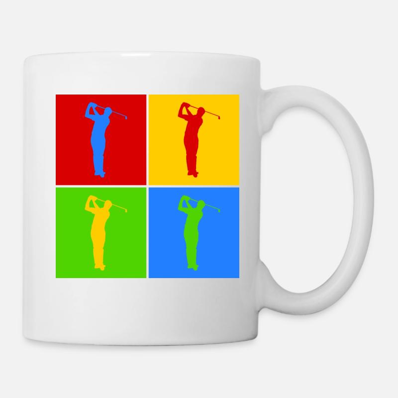 Golf Golfer Golfspieler Pop-Art - Tasse - Weiß