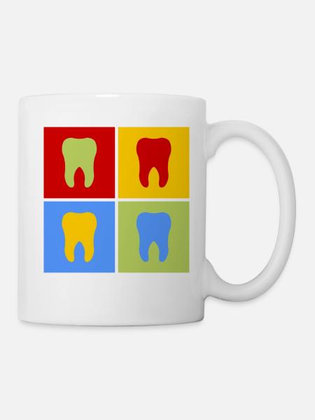 Dents Dents Dentiste Assistant dentaire Art pop - Mug blanc - blanc