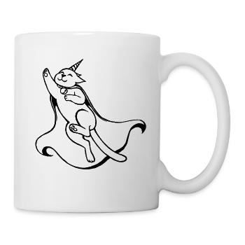 Unicorn Cat, Unicat, Caticorn, Supercat - Mug - white - Right