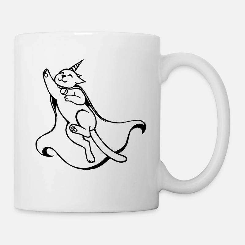 Unicorn Cat, Unicat, Caticorn, Supercat - Mug - white