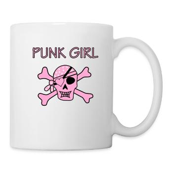 Punk Girl Skull Totenkopf Pirat - Tasse - Weiß - Rechts