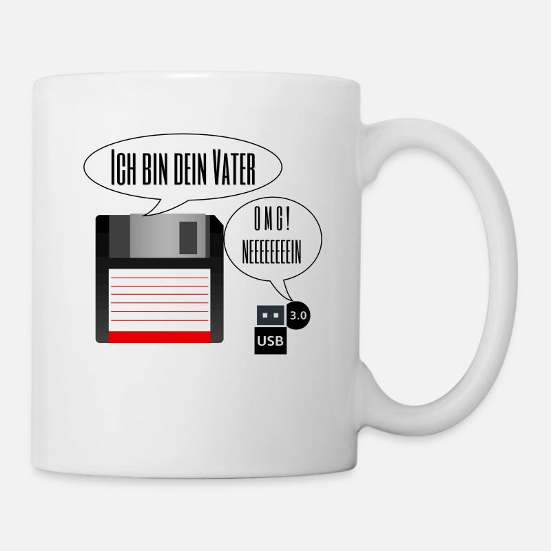 Vater Sohn Tochter Digitale Technik Geschenk - Tasse - Weiß