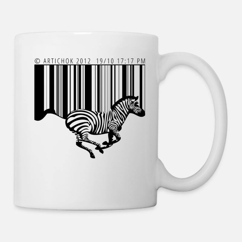 Zebra barcode - Tasse - Weiß