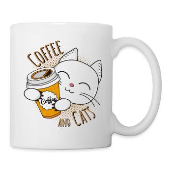 Coffee and cats, coffee and cats, coffee, cat - Mug - white - Right