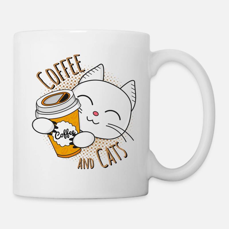 Café et chats, café et chats, café, chats - Mug blanc - blanc