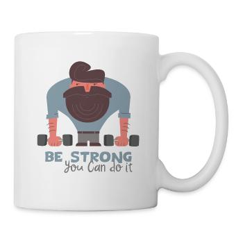 be strong - you can do it: Bodybuilder Training - Tasse - Weiß - Rechts