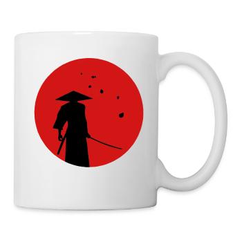 Nippomania - Samurai Silhouette, japanische Flagge - Tasse - Weiß - Rechts