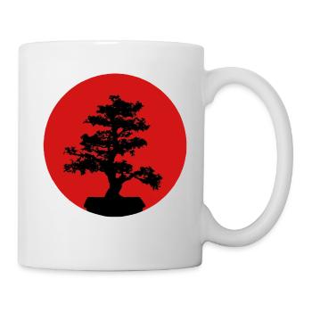 Nippomania - Japanese Flag & Bonsai Silhouette - Mug - white - Right