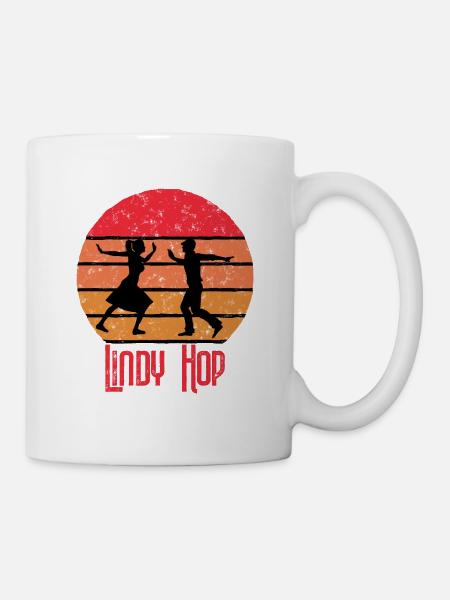 Lindy Hop Sunset Vintage Tanzen Geschenk Swing - Tasse - Weiß