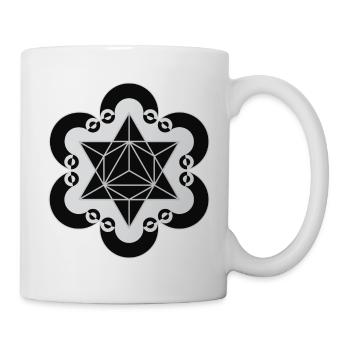 Kornkreis - Heilige Geometrie - Metatron-Würfel - Tasse - Weiß - Rechts