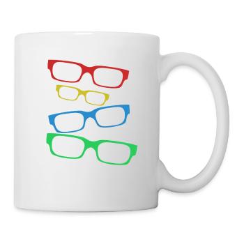Design mit bunte Brillen mit Brillengestell - Tasse - Weiß - Rechts