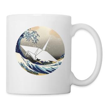 Nippomania - Japan Origami Kranich Hokusai Wave - Tasse - Weiß - Rechts