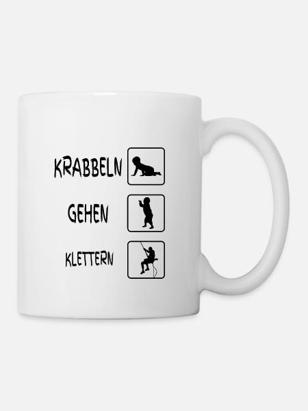 Babybody Klettern - Tasse - Weiß